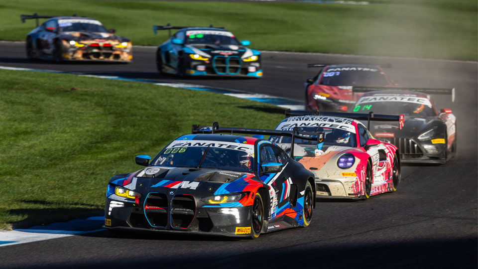 Cars on track at IMS during the Indy 8 Hour