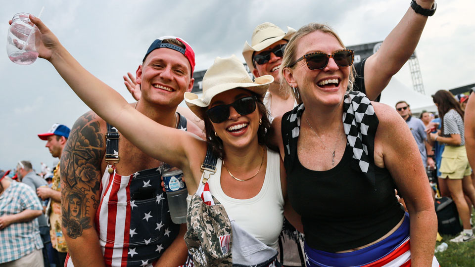 Fans celebrate at Carb Day