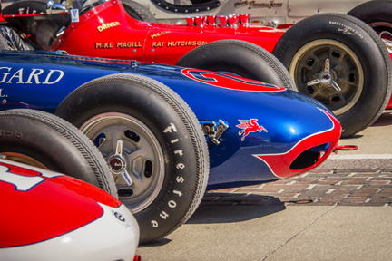 Fans on mound at the Indianapolis Motor Speedway