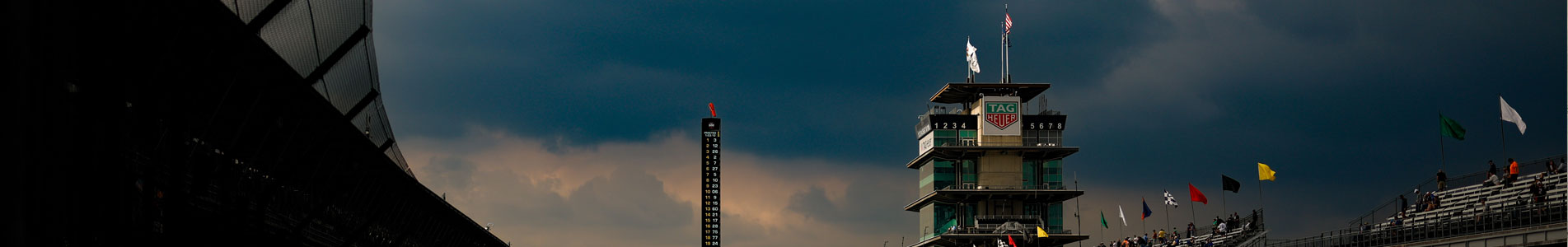 The Indianapolis Motor Speedway Pagoda and scoring pylon