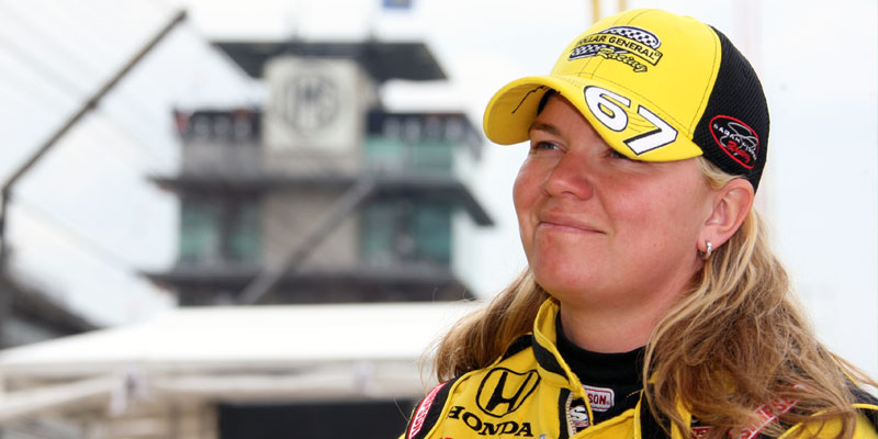 Sarah Fisher on pit road in 2010