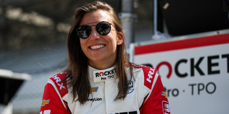 Simona de Silvestro on pit road in 2021