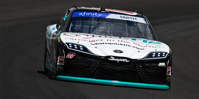 Chandler Smith navigates Indianapolis Motor Speedway in the 81 car during Practice 1