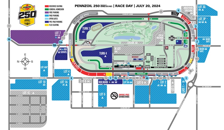 INDYCAR/XFINITY Doubleheader Race Day Map